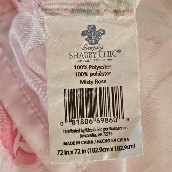 Shabby Chic Pink Floral Shower Curtain - Picture 3 of 5